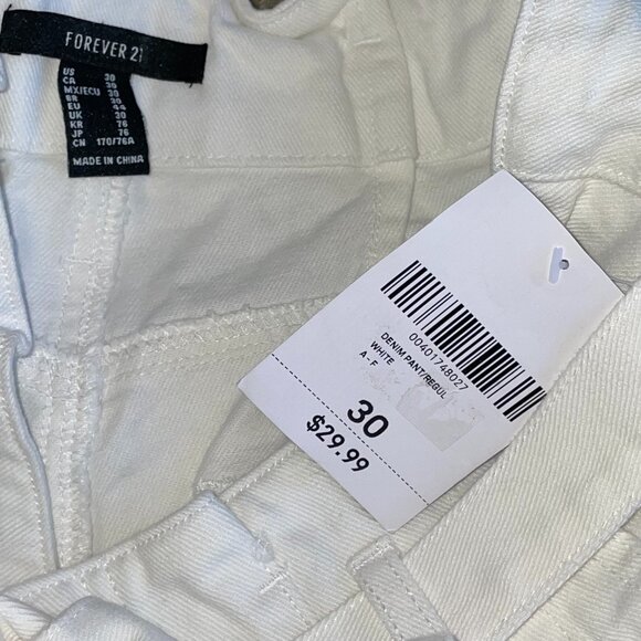 Forever 21 Jeans High Waist Denim Pants Belted Paper Bag Size 30 - Picture 8 of 11